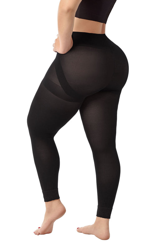 '- Panty media negra SMI04015 elegante segunda piel
- Vista frontal pantymedia negra traslúcida
- Detalle panty media efecto lifting extra