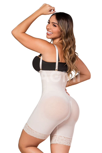 Faja Media Pierna Strapless con Tirantes Delgados UltraInvisible SMI7097 La Coqueta | Moldeo y Lifting Natural + Tanga Gratis
